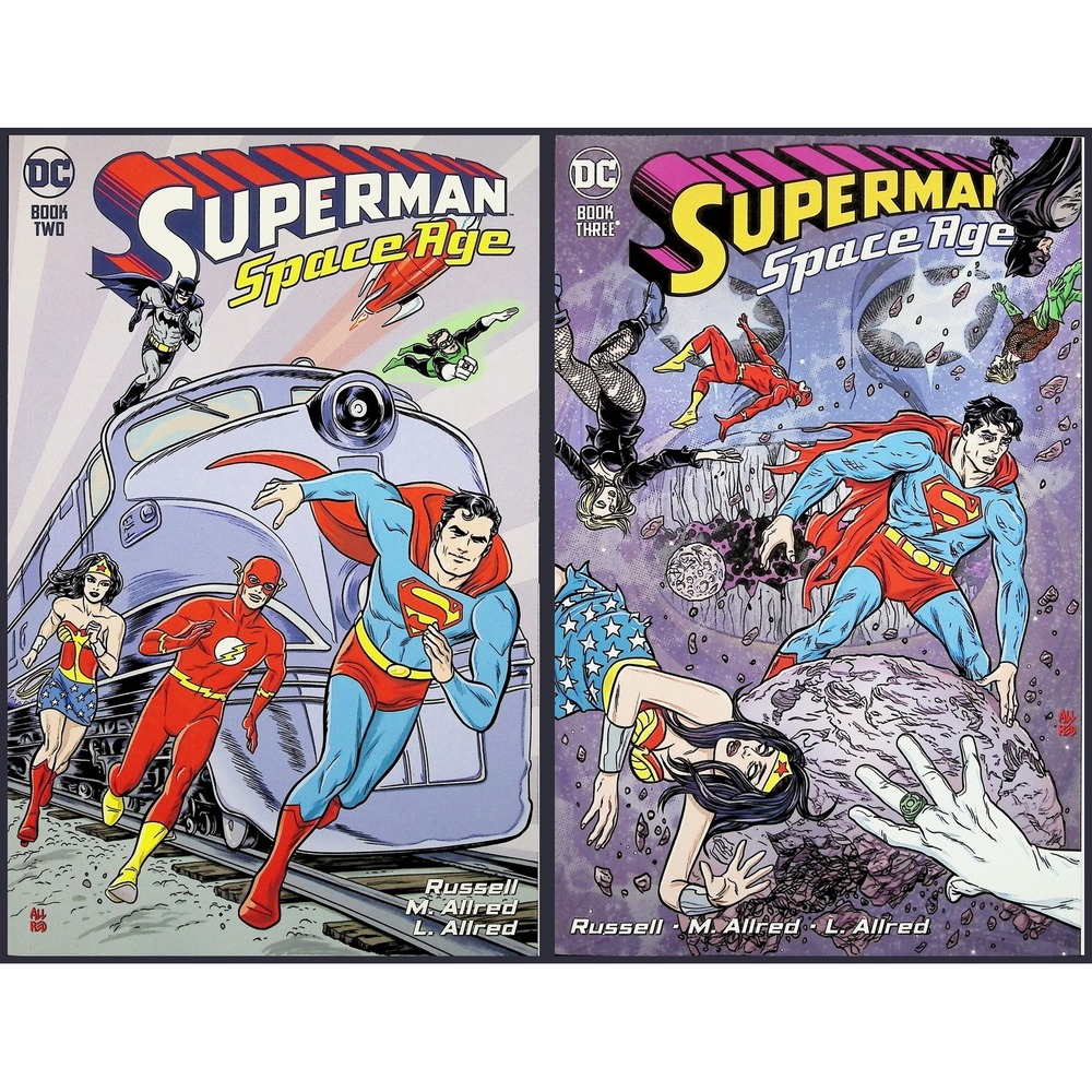 DC Comics Comic‎ Lot Superman Space Age # 2 3 Michael Allred Justice League